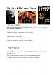 English Worksheet: Hunger Games worksheet 