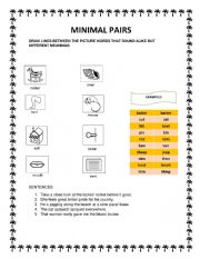 English Worksheet: Minimal pairs
