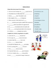 English Worksheet: Modal Should