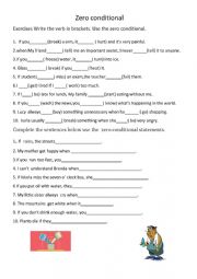 English Worksheet: Zero conditional.