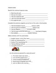English Worksheet: Passive voice in past