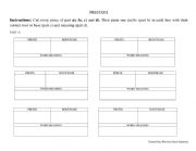 English Worksheet: Prefixes table