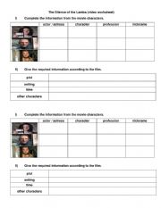 English Worksheet: The silence of the lambs