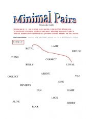 English Worksheet: Minimal pairs