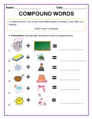 English Worksheet: COMPOUND WORDS
