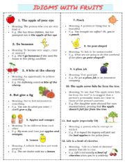 English Worksheet: FRUITS IDIOMS