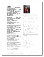 English Worksheet: Thriller - Michael Jackson