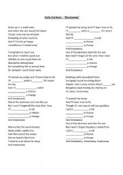 English Worksheet: Breakaway - Kelly Clarkson