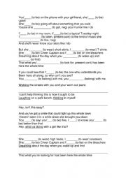 English Worksheet: You belong with me - song activity