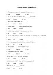 English Worksheet: PERSONAL PRONOUNS
