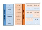 English Worksheet: Present Simple Affirmative Negative Interactive Notebook