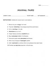 MINIMAL PAIRS EXERCISE