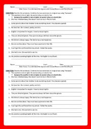 English Worksheet: Combining sentences with 
