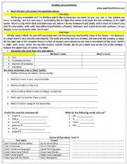English Worksheet: Reading Comprehension