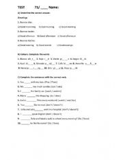 English Worksheet: Test 