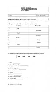 English worksheet