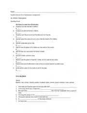 English Worksheet: Hamlet (Stories from Shakespeare adaptation)