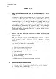 English Worksheet: Conversation starters- Global Issues