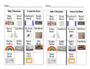 English Worksheet: Center Spelling Choice List