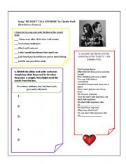 We Dont Talk Anymore  song Worksheet