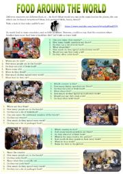 English Worksheet: FOOD AROUND THE WORLD