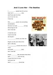 English Worksheet: The beatles song: and I love her