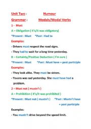 English Worksheet: Modals