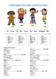 English Worksheet: COMPARATIVES AND SUPERLATIVES