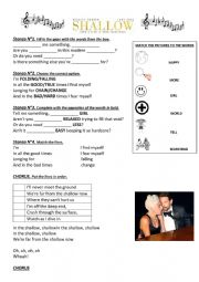 English Worksheet: SHALLOW Lady Gaga Bradley Cooper