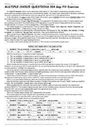 MULTIPLE CHOICE QUESTIONS 004 Gap-Fill