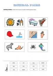 English Worksheet: Minimal Pairs