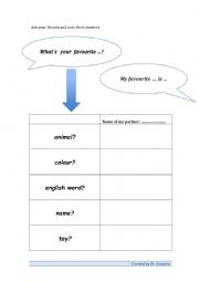 English Worksheet: What`s your favourite...