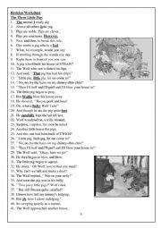 English Worksheet: The Three Little Pigs - Roald Dahl
