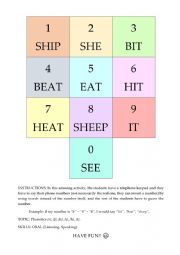 English Worksheet: Phonetics GAME Telephone, English sounds