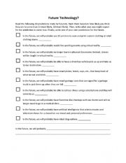 English Worksheet: Future Technolgy