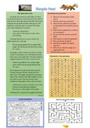 English Worksheet: The hawk and the fox - Past Simple 