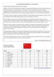 English Worksheet: Why is China so successful at the Olympics?