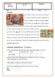 English Worksheet: end of term test 2 7th form