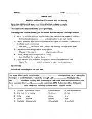 English Worksheet: Revision and Review 