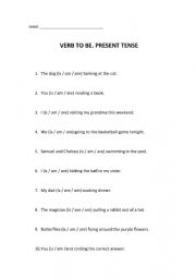 English Worksheet: Verb to be