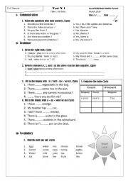 English Worksheet: Quiz