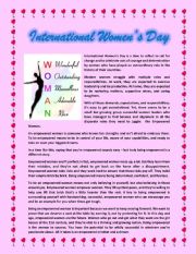 English Worksheet: International womens day