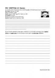 English Worksheet: bac exam writing