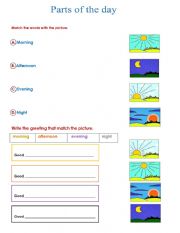 English Worksheet: Parts of the day