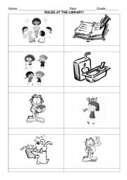 English Worksheet: Rules at the library