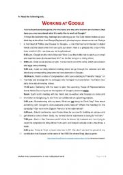 English Worksheet: Working at Google