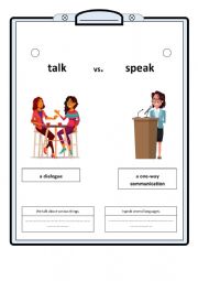 English Worksheet: TALK or SPEAK?
