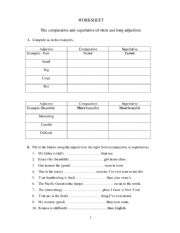 The comparative and superlative of short and long adjectives