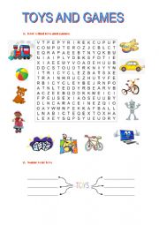 English Worksheet: Toys and games