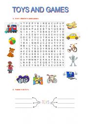 English Worksheet: Toys and games